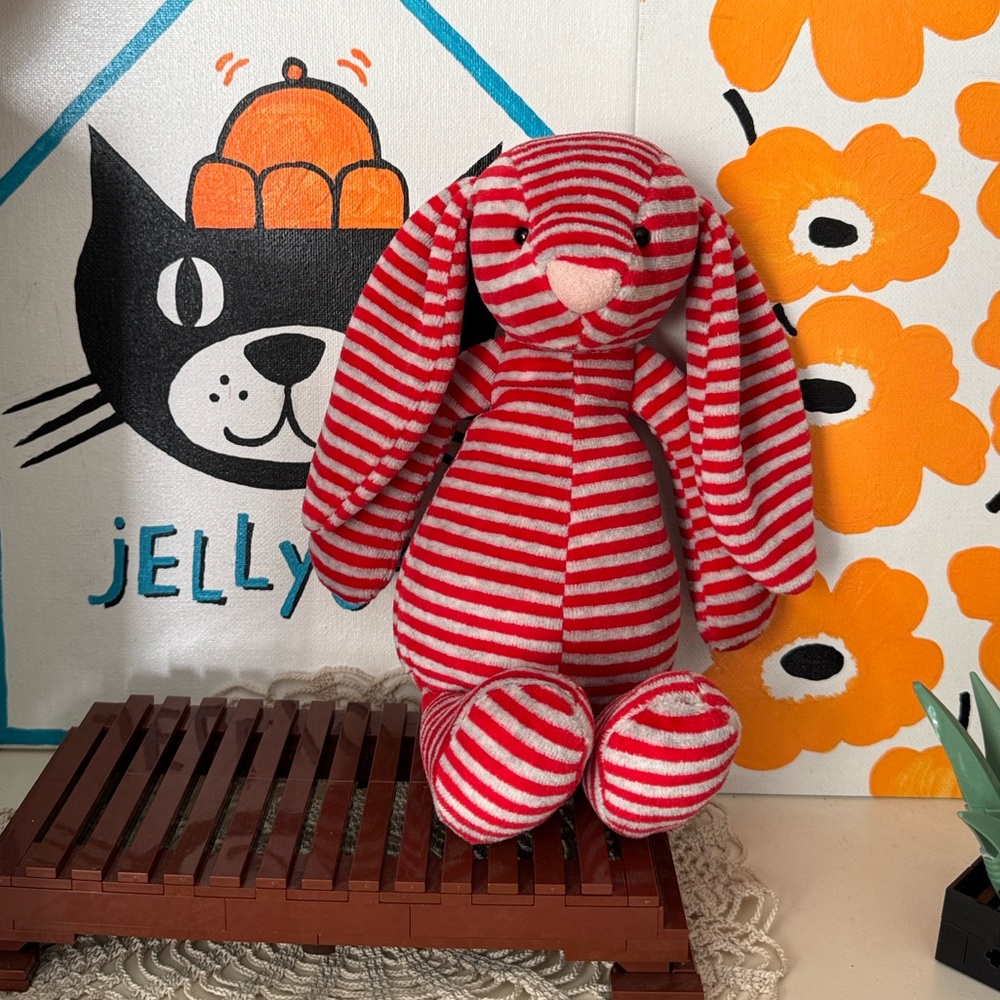 Jellycat special edition Eloise Red and White Striped Bunny Plush